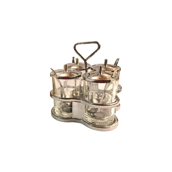 Condiment Holder, Condiment Tray, 4 Condiment Jar and 4 Small