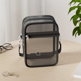 MoKo Transparent Crossbody Shoulder Bag, Station Approved Carry Bag with Removable Strap, Statium Approved Clear Bag for Work, Sports, Games and Concerts