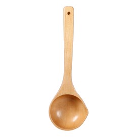 ZONADAH Wooden Ladle, Flour Scoop with Pourer, Wooden Water Ladle with Short Non-Stick Spoon for Cooking, Serving and Stirring, Kitchen Ladle, Dripper