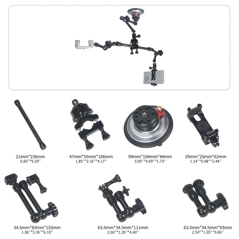 CS PRIORITY Aluminum Alloy 7" 11" Adjustable Magic Arm Bracket