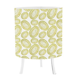 LED Desk Lamp - Bohemian Circles Gold Canvas Printed Table Light Comes with 16 Colors Light Bulb - 5 Level Dimmer - 4 Lighting Effects - Remote Control - Rechargeable. Made in The USA.