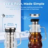 BrewMOO Cold Brew Coffee Pitcher (1.0L/34oz) - Elegant Sleek Wave
