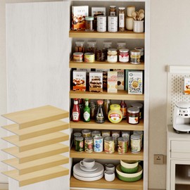 6-Pack PVC Composite Board Wire Rack Covers for Pantry - Imitation Wood-Look 33x16 Inch, Closet, Bathroom, Waterproof Scratch Resistant Easy Install, Wood Shelf Covers for Wire Shelving,(Oak Color)