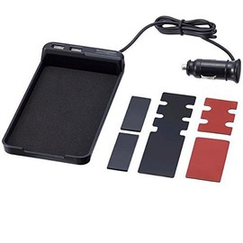 星光産業 2.1A USB電源2ポート搭載シガーソケット充電ステーション USBトレイ ブラック EM-109