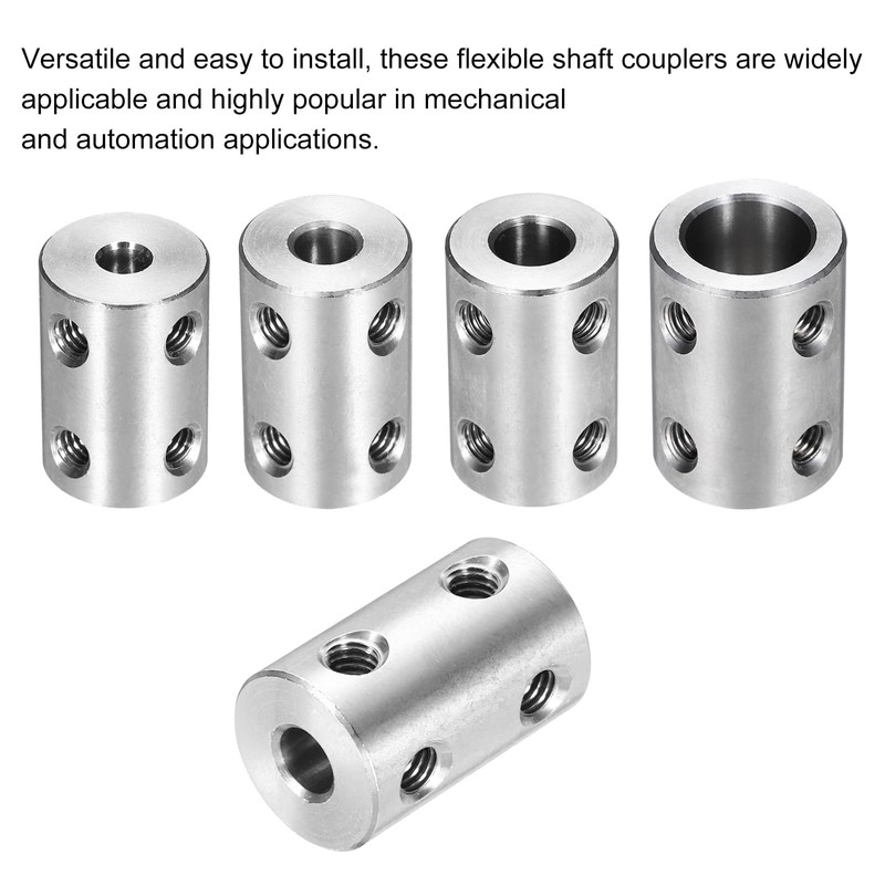 sourcing map Rigid Screw Coupling 6mm to 6mm Shaft Coupler