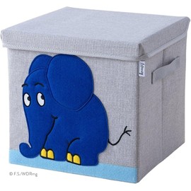 LIFENEY Meets Die Mouse Storage Box with Lid for Children - Box with the Iconic Elephant for Storing Toys - 30 x 30 x 30 cm Suitable for Classic Cube Shelves