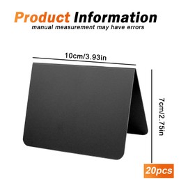 MEGYAD Pack of 20 Chalkboard Slate Board: Small Board for Writing on with Cleaning Cloth and Erasable Chalk, Price Tags Stand for Price Tags, Buffet Table, Birthday Party