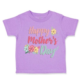 Toddler T-Shirt Mother's Day Happy Mother's Day Mothers Day Mom Cotton Mothers Day Boy & Girl Clothes Holidays Baby Funny Tee Lavender Design Only 18 Months