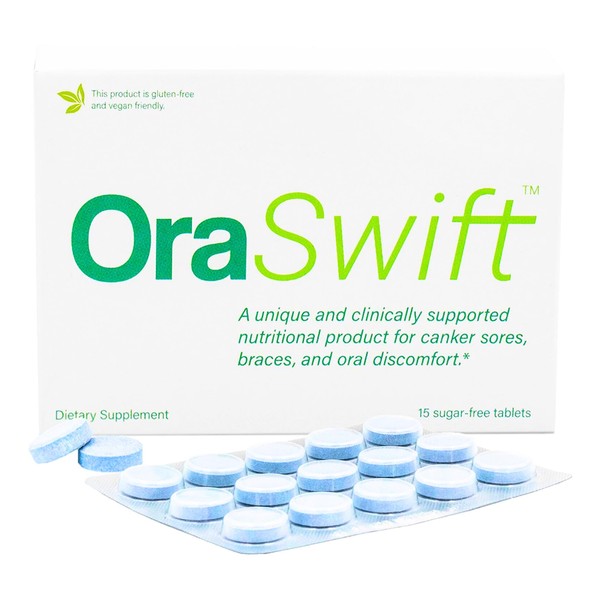 OraSwift All Natural Canker Sore Medicine and Mouth Sores Relief | Effective for Ulcers, Cold Sores, Dry Mouth, Stomatitis, Gingivitis | Supports Fast Healing of Mucosal Lining in The Mouth