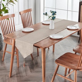 BALCONY & FALCON Linen Style Table Runner Waterproof Washable Table Runners for Kitchen Coffee Dresser Scarf Thanksgiving Christmas Wedding Home Outdoor Use(Beige 14x118)