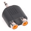 2x MONO RCA FEMALE to MONO 3.5mm 1/8" MALE - Signal Combiner