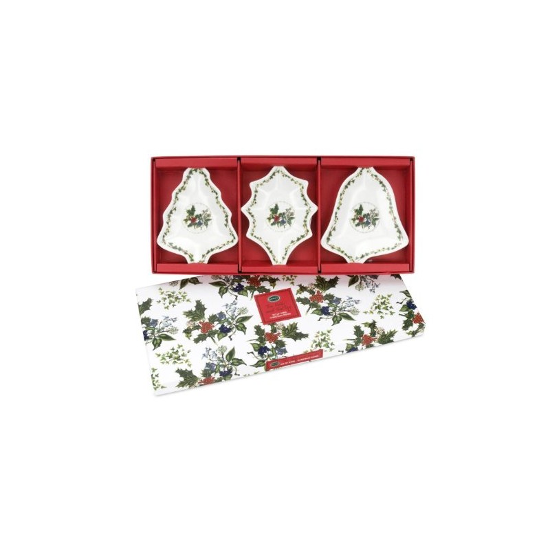 Portmeirion Holly and Ivy Dishes, Set of 3