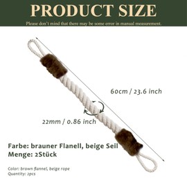Pack of 2 Door Cord Clamp Protection, Clamping Protection for Doors, Door Stopper Latch Cotton, Door Stopper Floor Door Stopper for Children Pets (Brown)