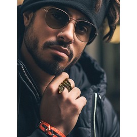 Richsteel Dragon Rings for Women Mens Gold Ring Finger Jewellery Size 7