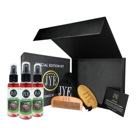 JYE Kit Crecimiento Barba y Bigote, Incluye 3 Tratamientos para Crecimiento Natural de Barba + Peine y Cepillo Edición Especial
