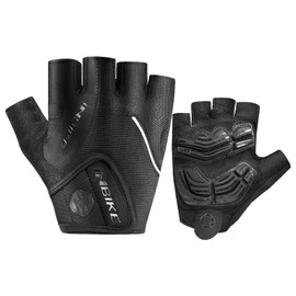 INBIKE Cycling Gloves Men Gel Padded Half Finger Road Cycle Bike Bicycle Gloves for Biking Mens (Black M)