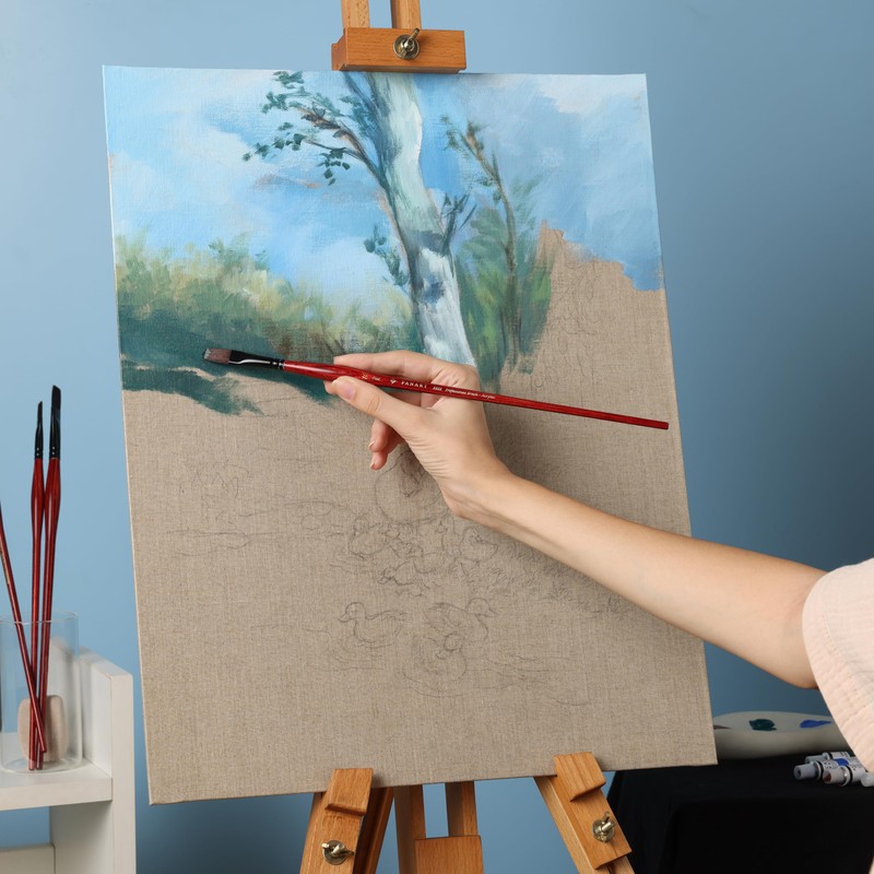 Pan Art Synthetic Flat Brush No.04 for Acrylic - Art