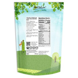 Organic Parboiled Long Grain Brown Rice, 1 Pound - Non-GMO Whole Grain, Kosher, Vegan, Bulk. Partially Precooked Converted Rice. Easy-cook Rice is Great for Making Idlis and Dosas. Rich in Vitamins