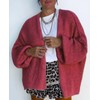 BKBEY Womens Oversized Chunky Cardigan Lantern Sleeve Open Front Loose
