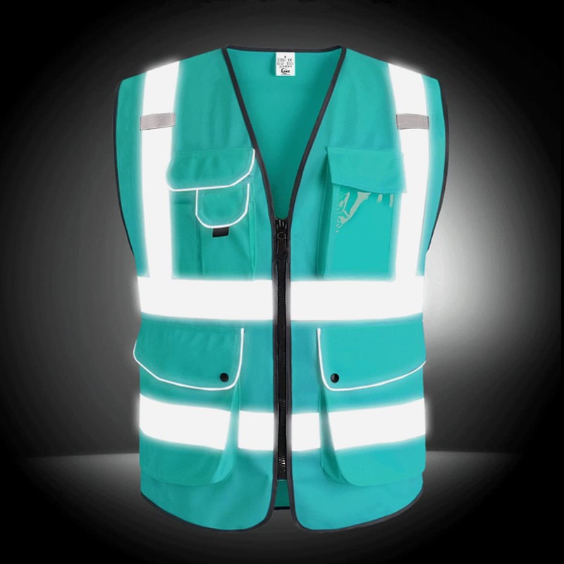 XIAKE 9 Pockets Class 2 High Visibility Reflective Safety Vest