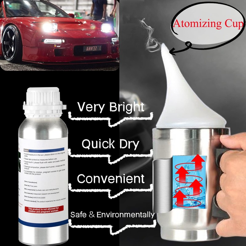 Ghguole 200ml Car Headlight Restoration Liquid, Headlight Restoration Kit Refill