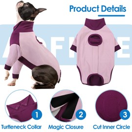 AOFITEE Dog Recovery Suit for Front Legs, Breathable Dog Wound Care Shirt to Stop Licking, Thigh Protective Dog Surgical Suit Male Famale, Dog Surgery Suit Female Spay Cone Collar Alternative, Purple