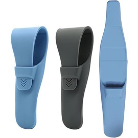 2Pack Silicone Razor Case, JCSMARTEC Rubber Safety Travel Shaver Cover Bag Protector, Portable Waterproof Razor Carrying Case (Blue+Grey)