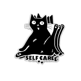 (3pcs) Funny Cat Sticker - Self Care Sticker - Animal Stickers - Cat Licking Butt - Funny Cat Lover Gift - Mental Health Decals - Durable & Waterproof - Perfect for Laptops Water Bottles Car Window