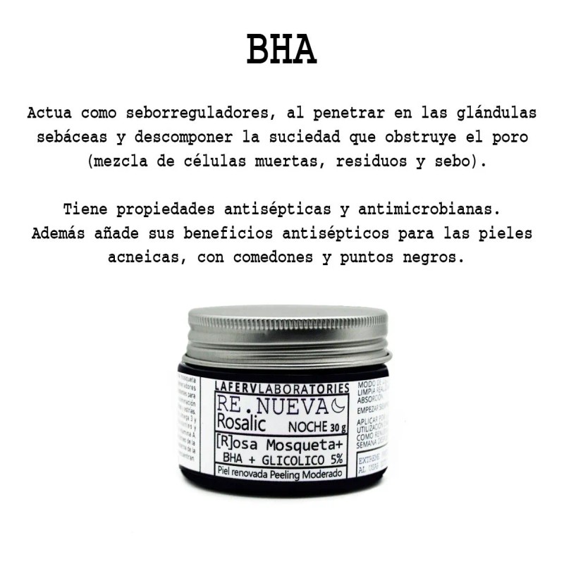 Crema Rosa Mosqueta Glicolico 5% Bha Noche Peeling Suave