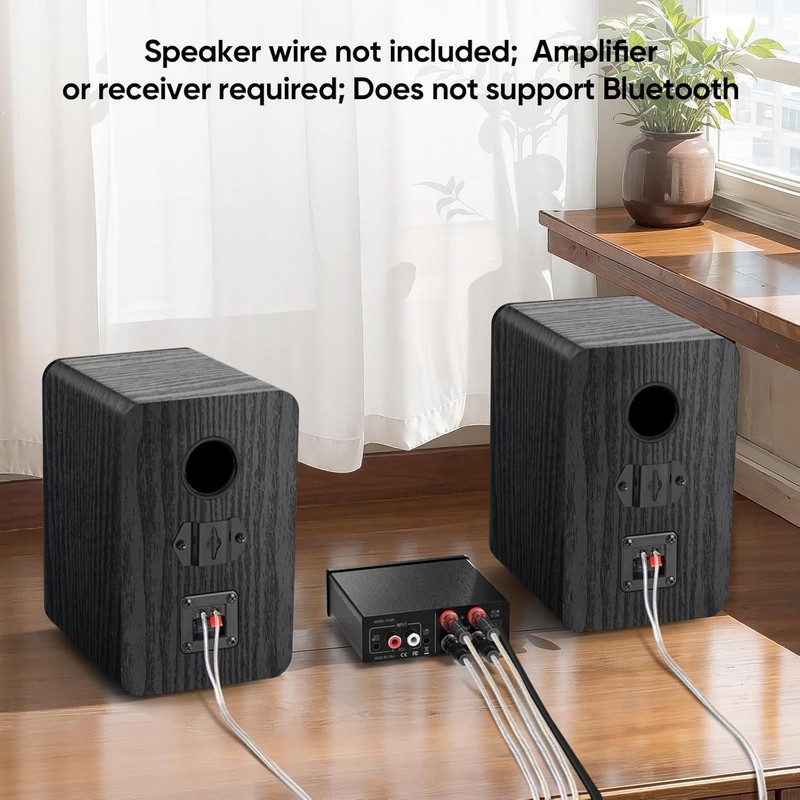 Saiyin Passive Bookshelf Speakers, 2-Way Passive Speakers, 3.5" Woofer &