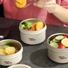Bento Box Round Lunch Box Coffee Brown Stainless Steel Leakage