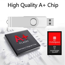 USB Sticks, 4GB USB Flash Drive, AreTop 10 Pack 4GB Memory Stick, 2.0 Thumb Drives Pen Drives, Swivel Design, with LED Indicator for Computer/Tablet/Laptop/Car/TV(10 White With Lanyard)