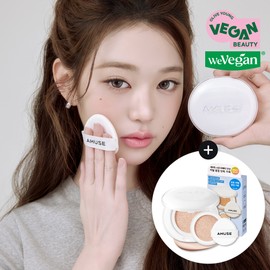AMUSE Ceramic Skin Perfector Cushion(+Refill) (4 Colors) - ★Awards★[SET] 0.5 Fair (+Refill+Reusable Bag+Sticker)