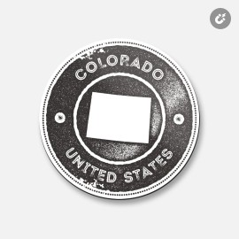 Unbranded Colorado USA State Grunge Map | 4'' X 4'' Round Decorative Magnet