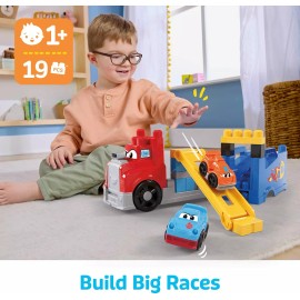 MEGA BLOKS Build & Race Rig Building Blocks Toy Set 19 Pieces First Builders New