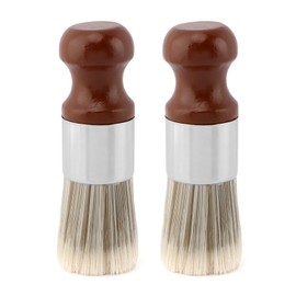 Salve Brush for Furniture,2Pcs Wood Furniture Brush with Comfortable Handle,Leather Cleaning Brushes with Soft Nylon & PET Bristles,Salve Wax Brushing Tool for Home Leather,Brown