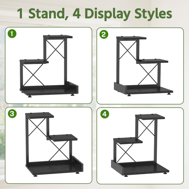LASZOLA Plant Stand Indoor Tabletop Small for Desk, 3 Tier
