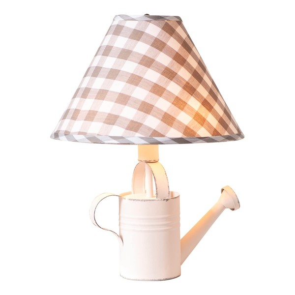 Irvin's Tinware, K20-20GRW, Watering Can Lamp in Rustic White with