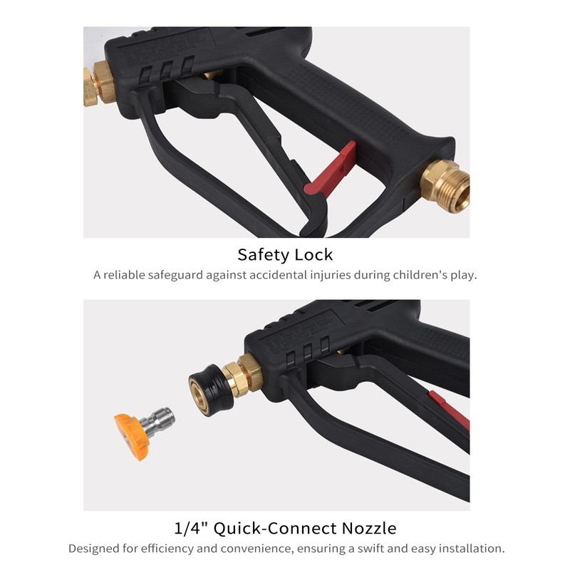 High Pressure Washer Gun, 4000 PSI Max Short Pressure Washer