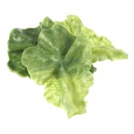 diyhub 10 Pcs Fake Lettuce Leaves Artificial Green Vegetables Plastic Realistic Salad for Holiday Home Kitchen Cabinet Decoration