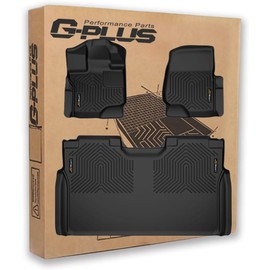 G-PLUS Floor Mats 3PCS, Fit for Ford F150 SuperCrew 2015-2025(Includes 22-24 Lightning Models) w/o Fold Flat Storage,TPE All Weather Full Cover Protection Cargo Liners
