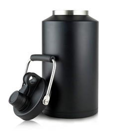 (Set of 2) 1 Gallon Water Bottle Insulated Stainless Steel Keeps Ice 48Hr, Large Water Gallon Jug Wide Mouth Leakproof Vacuum for Gym, Camping, & Construction