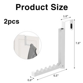 Generic 2 Pack Over The Door Hooks Hanger, Foldable Over Door Drying Laundry Rack Hooks for Hanging Clothes with 6 Groves Over Door Towel Racks for Clothes,for Hanging Clothes Bedroom Bathroom, White