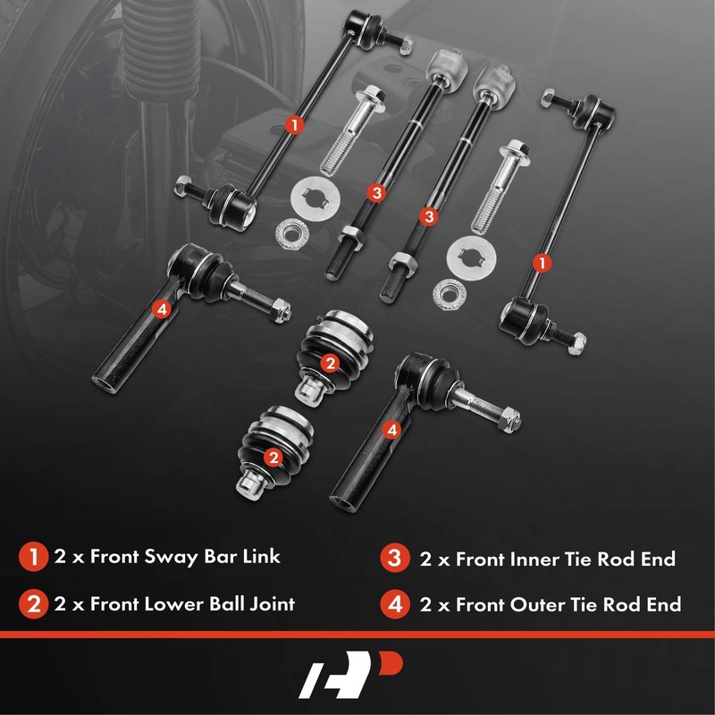 A-Premium Set of 8, Front Sway Bar Link, Lower Ball
