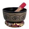 DharmaObjects® Yoga Meditation 6 Inches Ganesh/OM Peace Singing Bowl/Cushion/Rosewood Mallet
