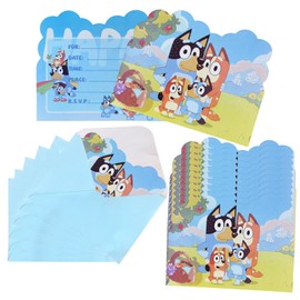 Bluey Children's Birthday Invitation Cards with 20 Envelopes, Invitation Cards for Boys and Girls, Party Invitations for 20 People, Celebrations or Birthday Parties (Dog1)