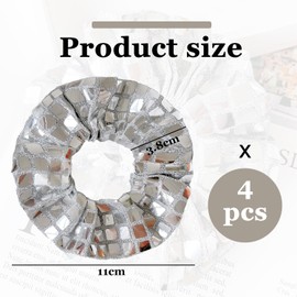 Pack of 4 Shiny Hair Bobbles with Disco Elements Creative Party Hair Bobbles Elastic Hair Decoration for Festive Occasions