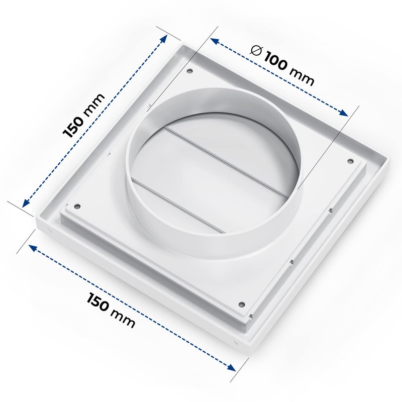 VIOKS Exhaust Air Hood Ventilation Outer Grille Connection: 100 mm
