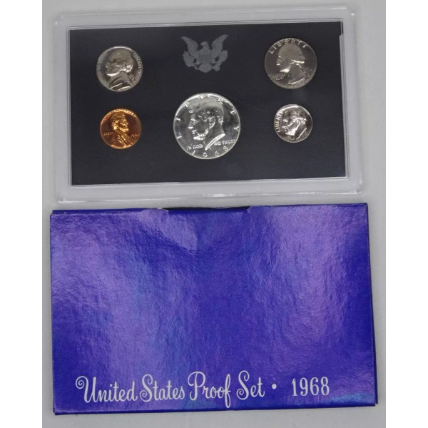 1968-S US Mint Proof Set with Box OGP 5 Coins