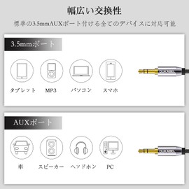 DuKabel 2.4M Audio Cable 3 Pole Aux Cable Headphone Cable 3.5mm Stereo Mini Plug Speaker Car Smartphone Crystal Nylon Braided